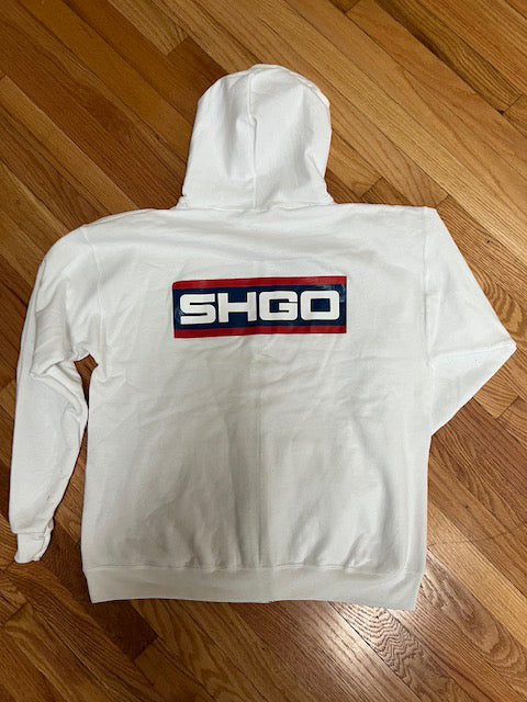 Zip Up Sweatshirt with SHGO on the back.